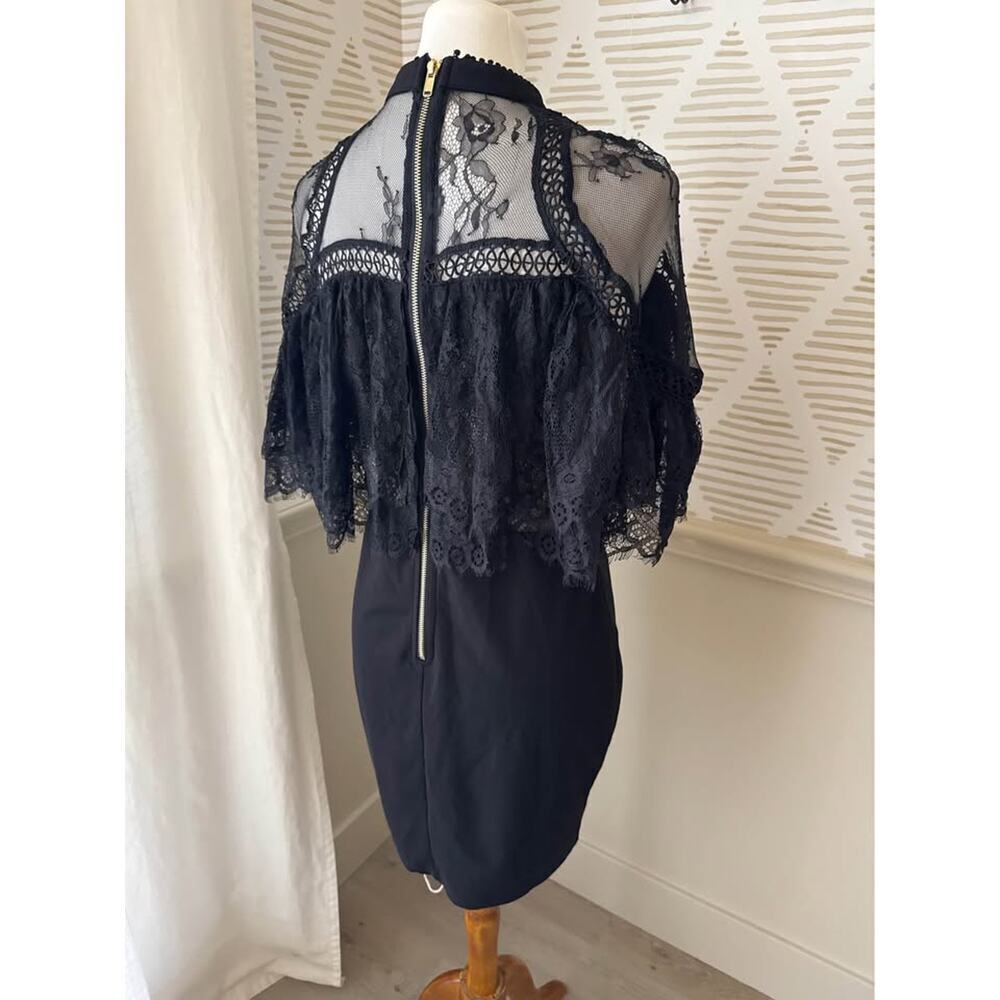 Boutique Women’s Large Black Lace Cutout Mini Dressa - Picture 8 of 9